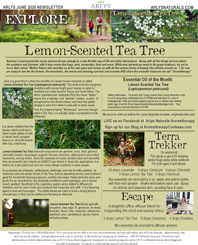 June 2020 Newsletter-Lemon Scented Tea Tree
